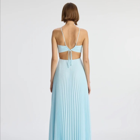 A.L.C. Moira matte pleated aqua dress size 4 - Picture 2 of 4